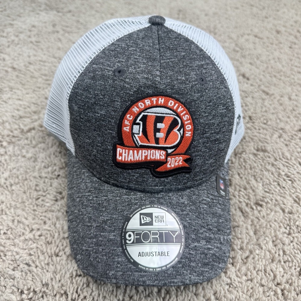 Cincinnati Bengals Hat New Era SnapBack 2022 AFC North Champs Gray/Orange Cap - Picture 4 of 8